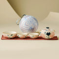 Portable Travel Tea Set – Yanmian White Porcelain Gold Rose Ruyi