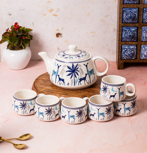 DEER KETTLE SET (1 Teapot & 6 Cups)